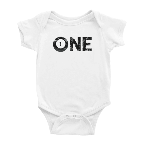 One Year Old Snooker Billiards First Birthday Cute Baby Jumpsuit Unisex