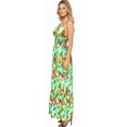 thumbnail image 2 of LA LEELA Women's Beach Summer A-Line Maxi Smocked Top Frill Dress Long Sleeveless Casual Tube Dresses for Women S-M Shamrock Green, Floral, 2 of 4