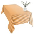thumbnail image 2 of Orange Striped Table Cloth Waterproof Tablecloths, Modern Minimalist Vertical Stripes Art Tablecloth Dining Table Cover for Kitchen Party Tabletop Outdoor, Rectangle Tablecloth 54x108 Inch, 2 of 8