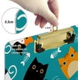 thumbnail image 4 of FMSHPON Cartoon Fish Cat Clipboard Hardboard Wood Nursing Clip Board and Pull for Standard A4 Letter 13x9 inches, 4 of 5