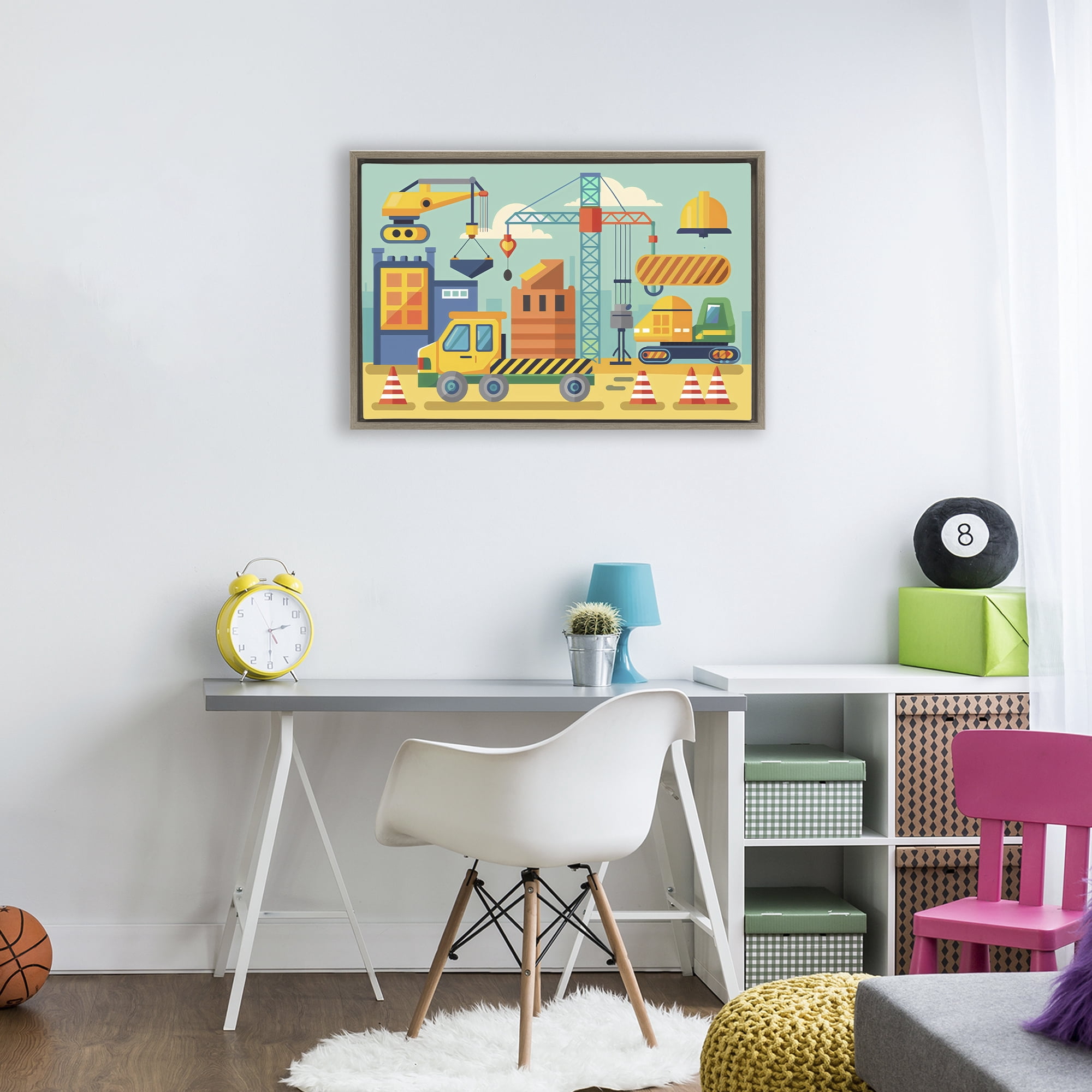 Stupell Industries Industrial Construction Site Brown Framed Floater Canvas Wall Art, design by Creative Studio