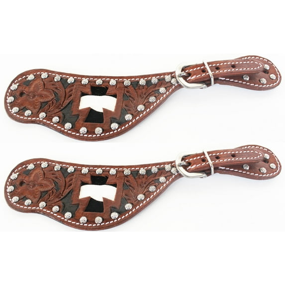 Horse Western Riding Cowboy Boots Leather Spur Straps Tack 74105