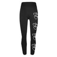 thumbnail image 5 of lcziwo Women's Valentines Day Leggings Heart Graphic Print Legging Pants Stretch High Waisted Tummy Control Yoga Pants Full Length Workout Tights Black XXL, 5 of 7