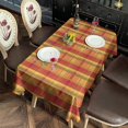 thumbnail image 2 of Fall Red Orange Plaid Checkered Tablecloth,Oil Proof Spill Proof Polyester Table Cover for Rectangle Tables,Foldable Tableclothes Thick Tablecloths for Camping Dining Buffet Parties, 2 of 6