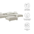 thumbnail image 3 of 4 pcs Modular Sofa and Ottoman Sectional, Gray, Fabric, Living Room Lounge Cafe Lobby Hospitality Restaurant, Modern Contemporary, HB37446, 3 of 15