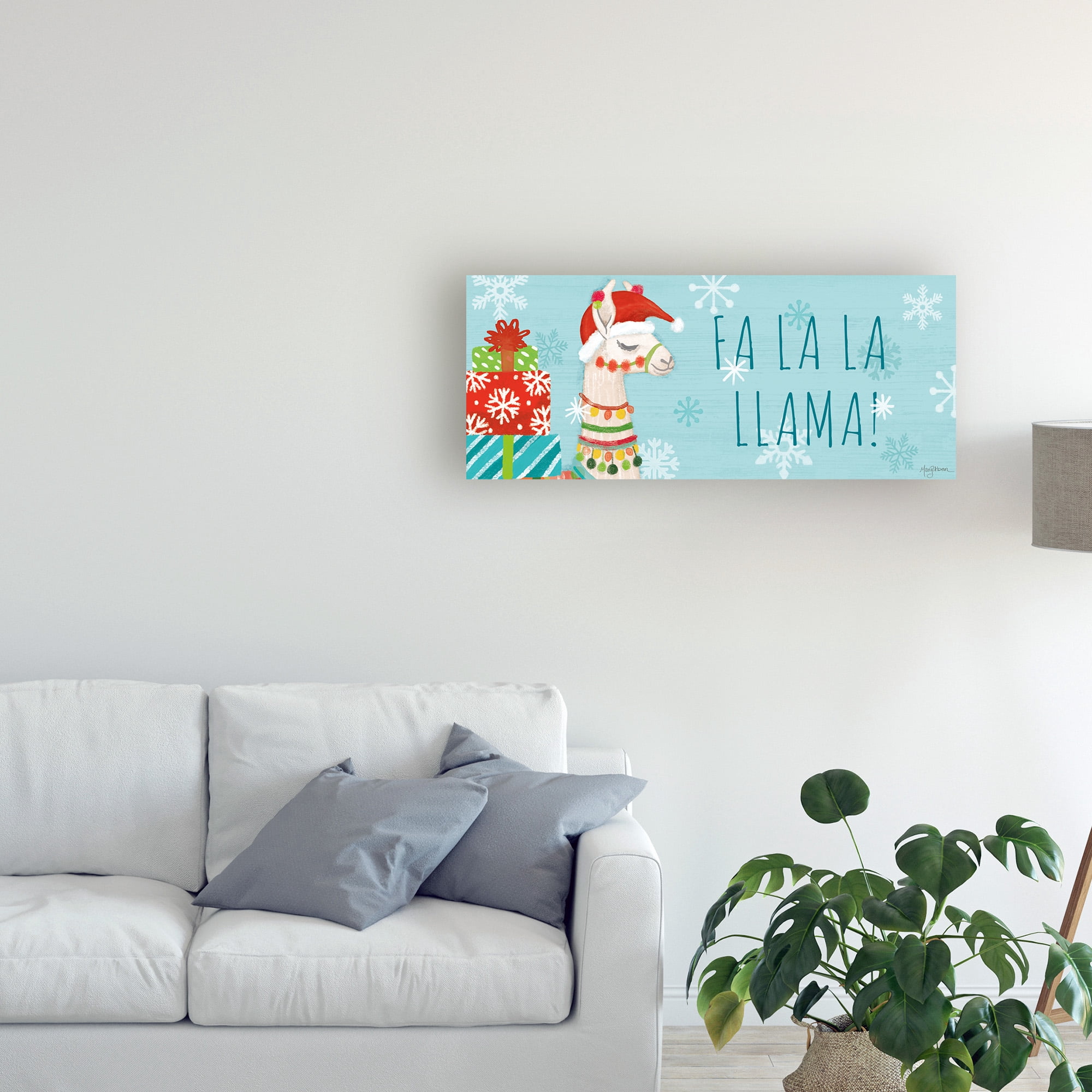 Lovely Llamas Christmas VI' Canvas Art by Mary Urban