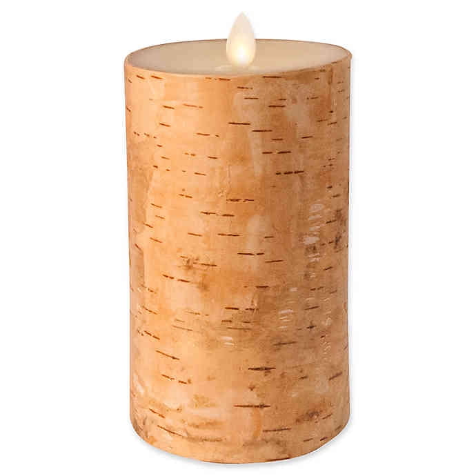 Luminara RealFlame Effect 6Inch Pillar Candle in Birch BrickSeek
