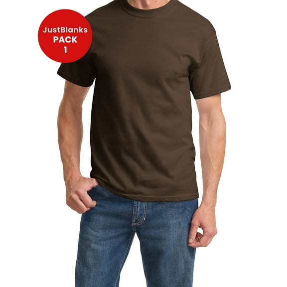 JustBlanks Essential 100 Cotton Tall T Shirt Rib Knit Collar Shoulder to Shoulder Back Neck Tape