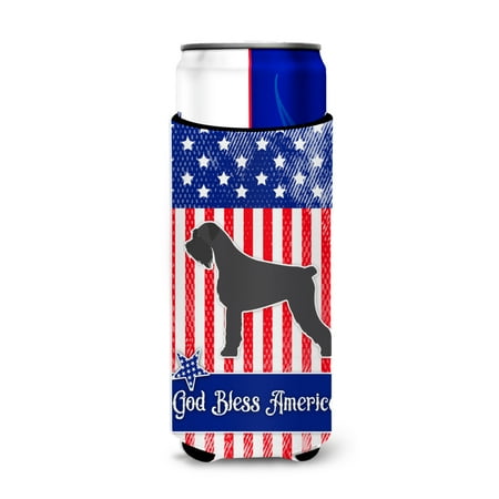

Carolines Treasures BB3373MUK USA Patriotic Giant Schnauzer Michelob Ultra Hugger for slim cans Slim Can multicolor