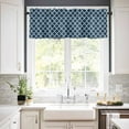 thumbnail image 2 of Lake Blue Moroccon Valances for Windows Farmhouse Kitchen Curtains Valances Rod Pocket Valance Curtains for Kitchen Windows Minimalist Ethnic Bohemian Aesthetic Window Valances for Bathroom 54"x18", 2 of 6