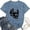 Z40-Blue, variant on Casual T Shirts for Women Skull Print Fashion Short Sleeve Crew Neck Loose Fit Women Tops