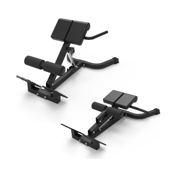 Home Gym Adjustable Roman Chair Back Extension Bench – Dual-Angle & Height Hyperextension Trainer with Non-Slip Base, Heavy-Duty Steel Frame for Gym Use