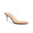 thumbnail image 1 of BLISSFUL STEP Sandales à Talons Aiguilles Transparentes pour Femmes à Bout Ouvert à Enfiler Or Rose 7, 1 of 7