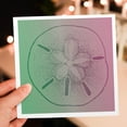 thumbnail image 7 of 3drose, Pink and Lime Sand Dollar Beach Theme Art, 12 Greeting Cards with Envelopes, 7 of 7