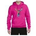 thumbnail image 2 of Wild Bobby, Colorful Paint Splatter Deer Head, Animal Lover, Unisex Graphic Hoodie Sweatshirt, Fuschia, X-Large, 2 of 3