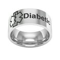 thumbnail image 3 of 8mm Stainless Steel Medical Alert Diabetic Ring Diabetes Medical ID Band Ring for Men Women Grandpa,Grandma,Mom,Dad,Family Friend for Life Alert Sos Emergency Warning Silver,Size 6-12, 3 of 4