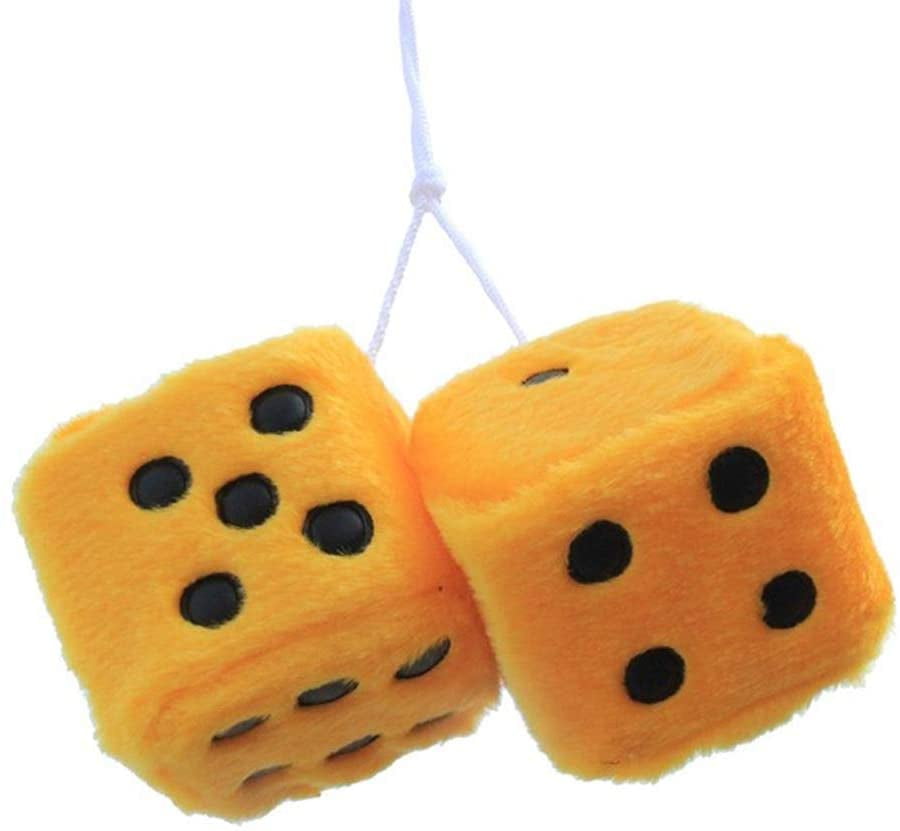 Car Fluffy Dice Furry Home Decor Hanging Mirror Black/White/Yellow/Red Gift US