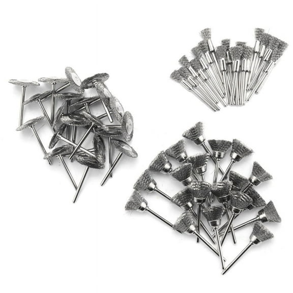 Steel Rotary Brush for 60Pcs 3mm Wire Wheel Brush Mini Drill Rotary Tool for Metal Rust Polishing