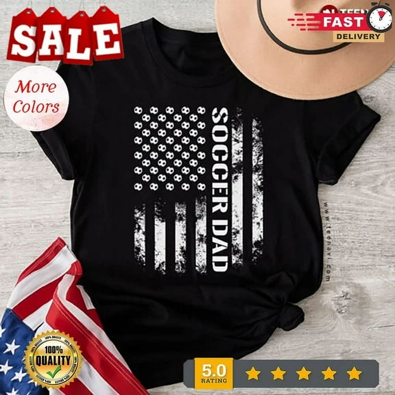Patriotic Soccer Dad American Flag T-Shirt Unisex S-5XL Hot Trending Shirt, Vintage Birthday Gift