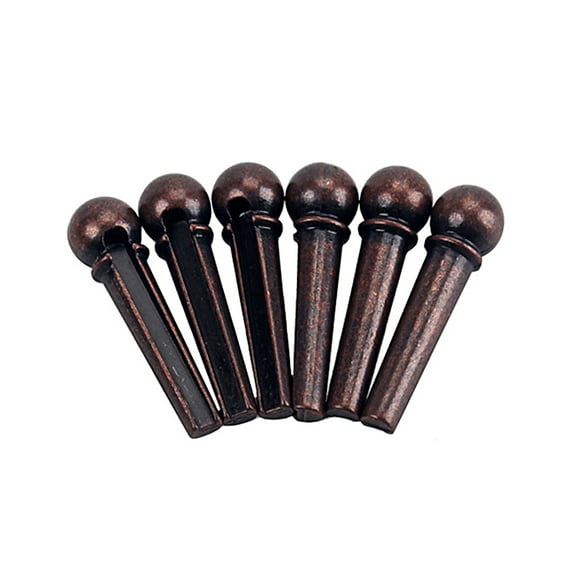 6 Pcs Metal Guitar Bridge Pins Folk Acoustic Guitars Bass Bridge Guitars Replacement Brass Guitar Bridge Pins
