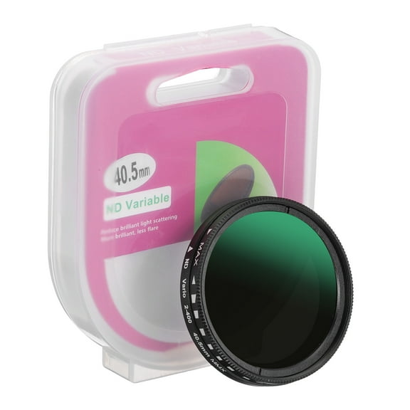 Uxcell 40.5mm ND Filter, Variable ND Lens ND2-ND400 Adjustable Neutral Density Filter Slim Optical Glass with Cap, Black