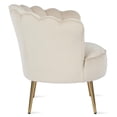 thumbnail image 4 of Novogratz Presley Modern Glam Seashell Accent Chair, Cream Velvet, 4 of 10