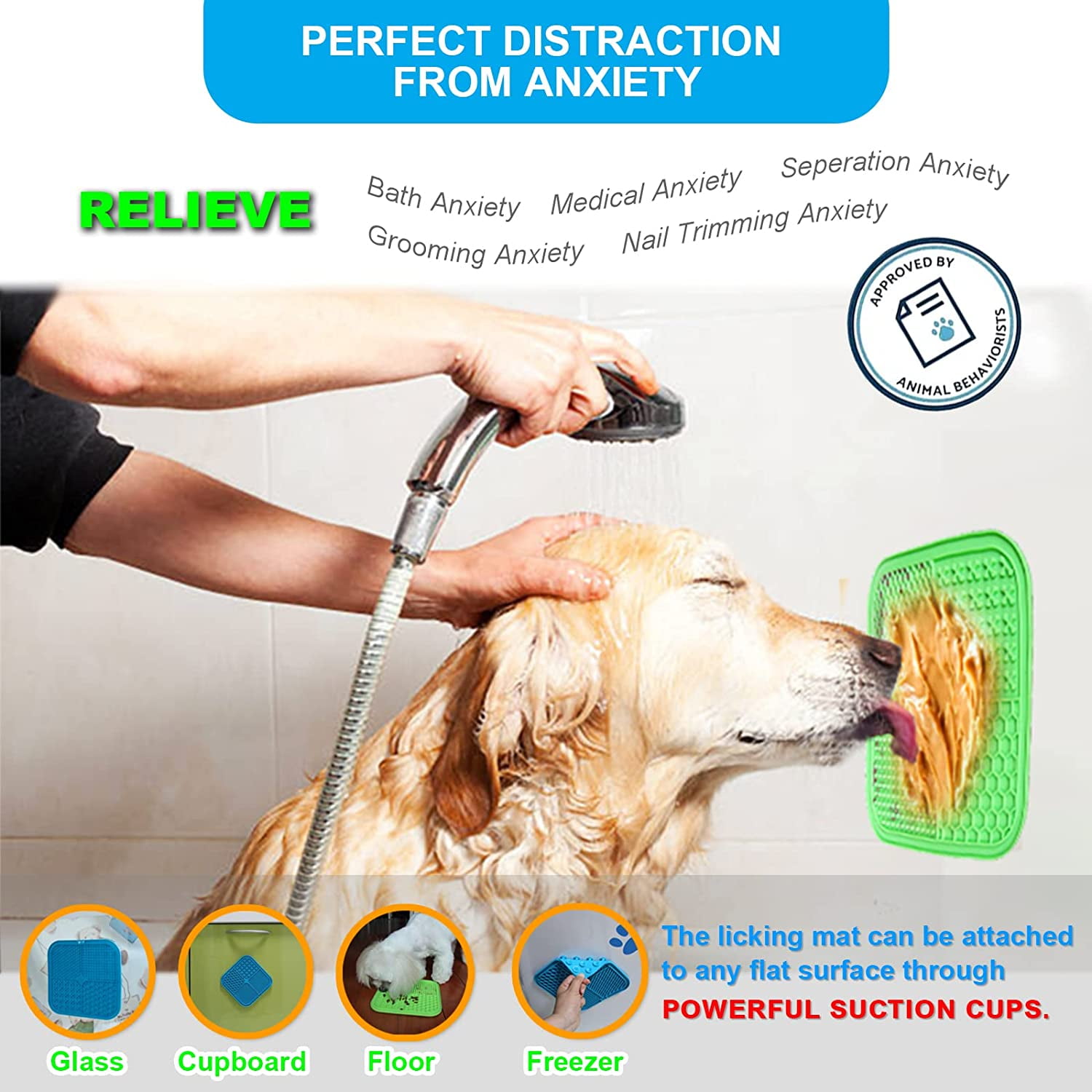 Dropship 2pcs Dog Lick Pad Pet Shower Grooming Slow Feeder Dog Distraction  Mat Slow Treat Dispensing Mat With Powerful Suction Cats Slow Feeder Li to  Sell Online at a Lower Price