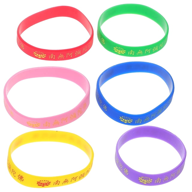 pulseras de silicona para bendición y oración, pulseras espirituales, pulseras de silicona decorativas con patrón de loto, pulseras unisex