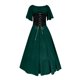 thumbnail image 5 of Vestidos Para Mujer, Vestido Retro Vintage, Cuello Redondo, Manga Acampanada, Hombros Descubiertos, Medieval Con Corsé, Vestido de Baile de Retazos Odeerbi ODB183957, 5 of 6