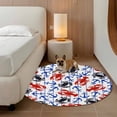 thumbnail image 2 of Coastal Crabs Round Area Rug 5Ft Washable Circle Rugs for Living Room Bedroom, Blue Red Nautical Anchor Lobster Marine Life Non-Slip Carpet Floor Mats Indoor Outdoor Carpet Runner Home Decor, 2 of 8