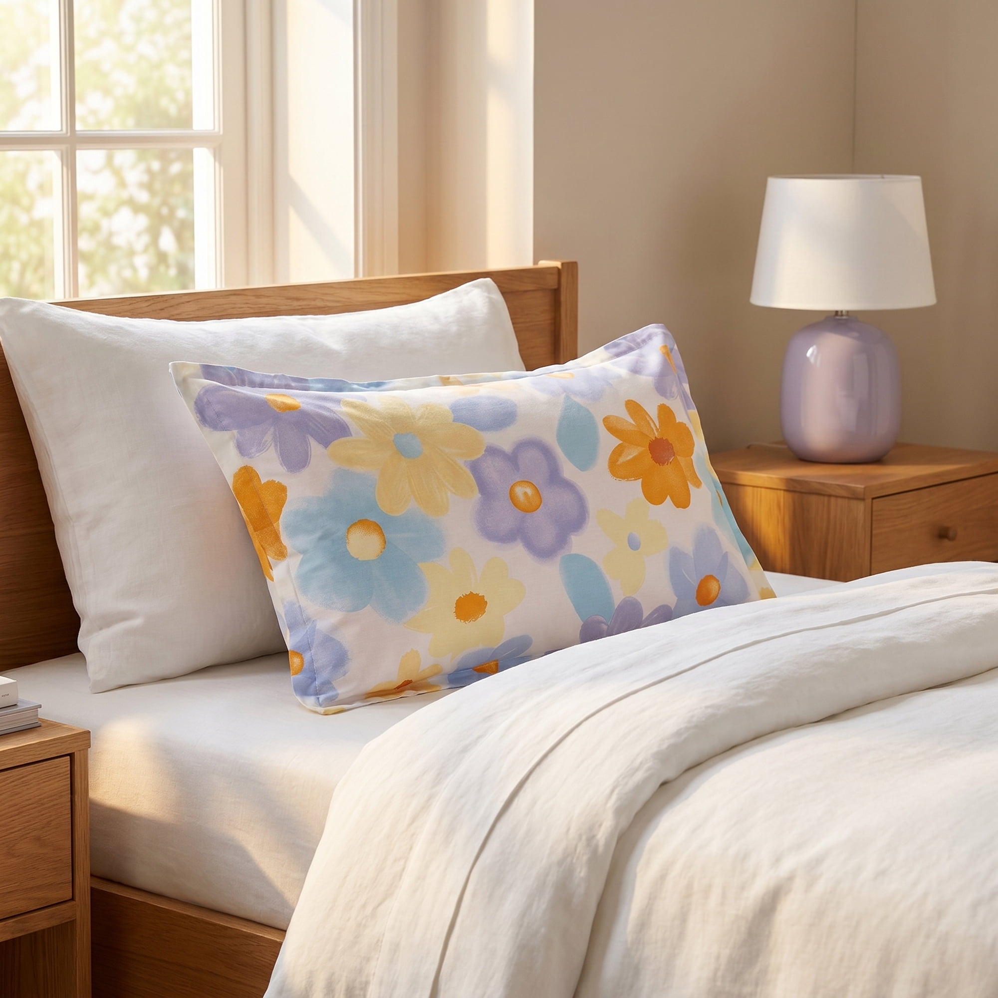 Unique Bargains 2 Pack Cotton Pillowcase Smooth Envelope Wrinkle Resistant Multicolor