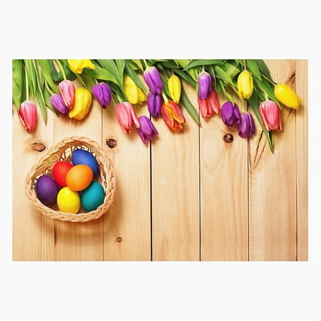 Image of MOHome 5x7ft Photography Background Board Wood Newborn Backgrounds Easter Backdrops Floral Baby Photo Booth Props