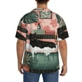 thumbnail image 3 of Xecao Black Cat Pink Bathroom Men's Casual Short-sleeved Shirt, a button-up collared shirt with a pocket-XX-Large, 3 of 5