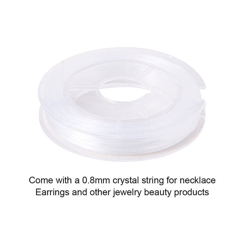 Natural Gemstone Beads Brass Spacers Beads with Strong Stretchy Beading Elastic Wire Iron Big Eye Beading Needle 8mm Hole: 1mm