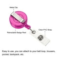 thumbnail image 4 of Uxcell Retractable Round Badge Holder Reel with Clip and Strap Clear Pink 20 Pack, 4 of 5
