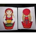thumbnail image 4 of Counted Cross Stitch Kit Matryoshka Autumn SR-268 Plastic Canvas Needlework Easy Small Girl Red Brown By MP Studia, 4 of 6