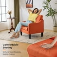thumbnail image 6 of Ktaxon Accent Chair with Thick Cushion, Mid-Century Modern Single Sofa Linen Fabric Armchair for Living Room, Bedroom Orange, 6 of 8