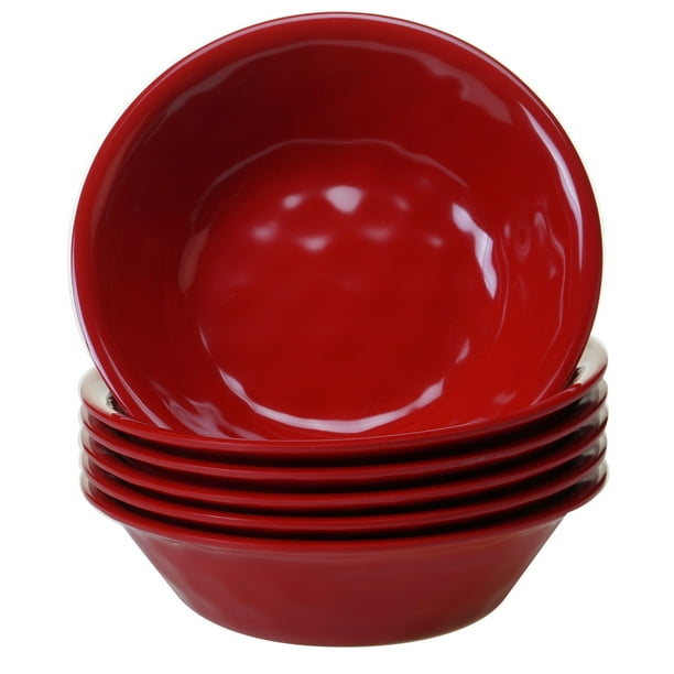 Red Melamine Set/6 All Purpose Bowl 7.5