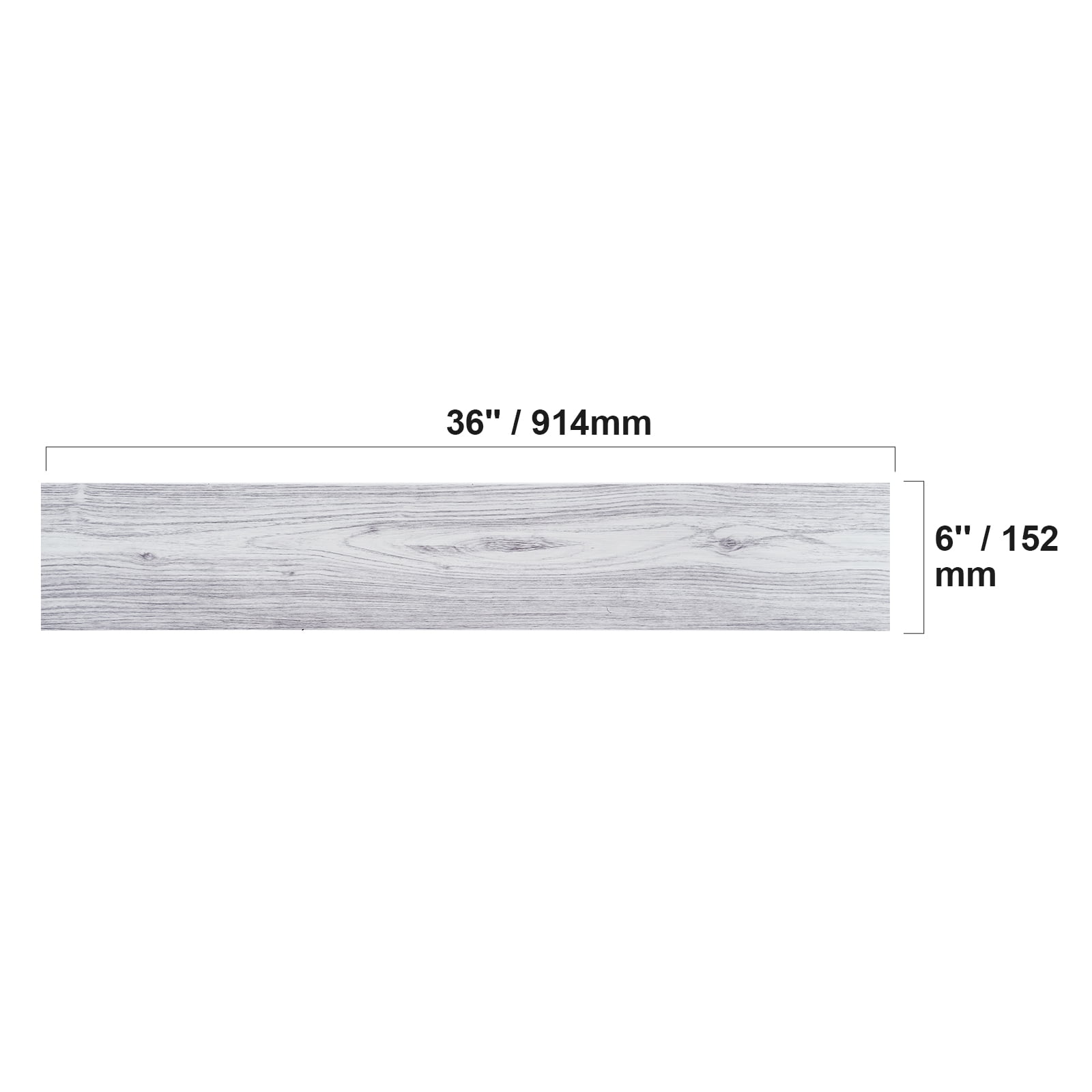 VEVOR Self Adhesive Vinyl Floor Tiles 36 x 6 inch, 20 Tiles 0.62mm Thick Peel & Stick, Light Gray Wood Grain DIY Flooring for Kitchen, Dining Room, Bedrooms & Bathrooms, Easy for Home Decor
