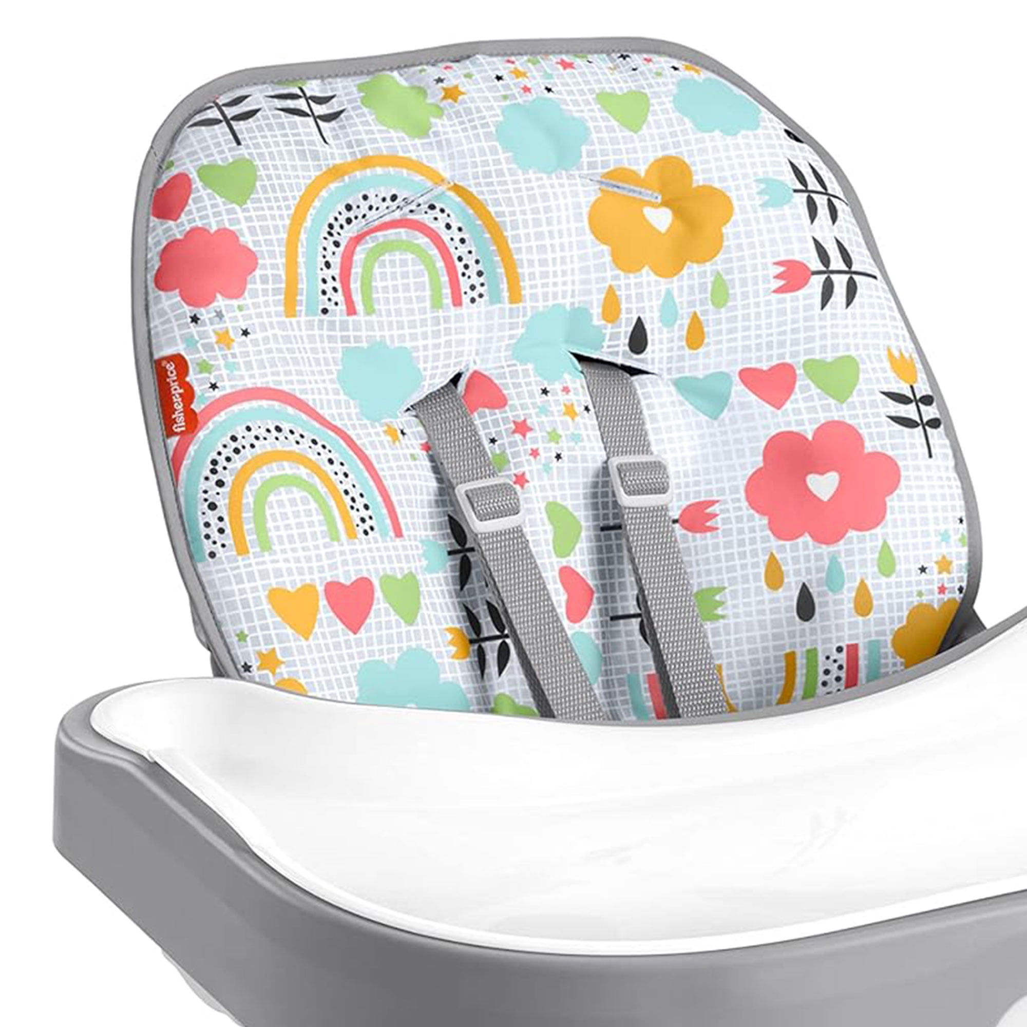 Fisher-Price SpaceSaver Simple Clean High Chair with Wraparound Deep-Dish Tray, Removable Tray Liner, 3 Recline Positions