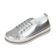 thumbnail image 2 of Viluyesy Womens Fashion Sneaker, Comfort Lace-Up Rhinestone Glitter Casual Shoes Silver US5.5, 2 of 9