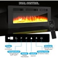 thumbnail image 7 of 70'' Fireplace TV Stand, Entertainment Center with 36'' Firplace, 2 Tier TV Console Cabinet with Storage Cabinet, Electric Fireplace Heater with LED Light and 12 Flame Colors, White, 7 of 7