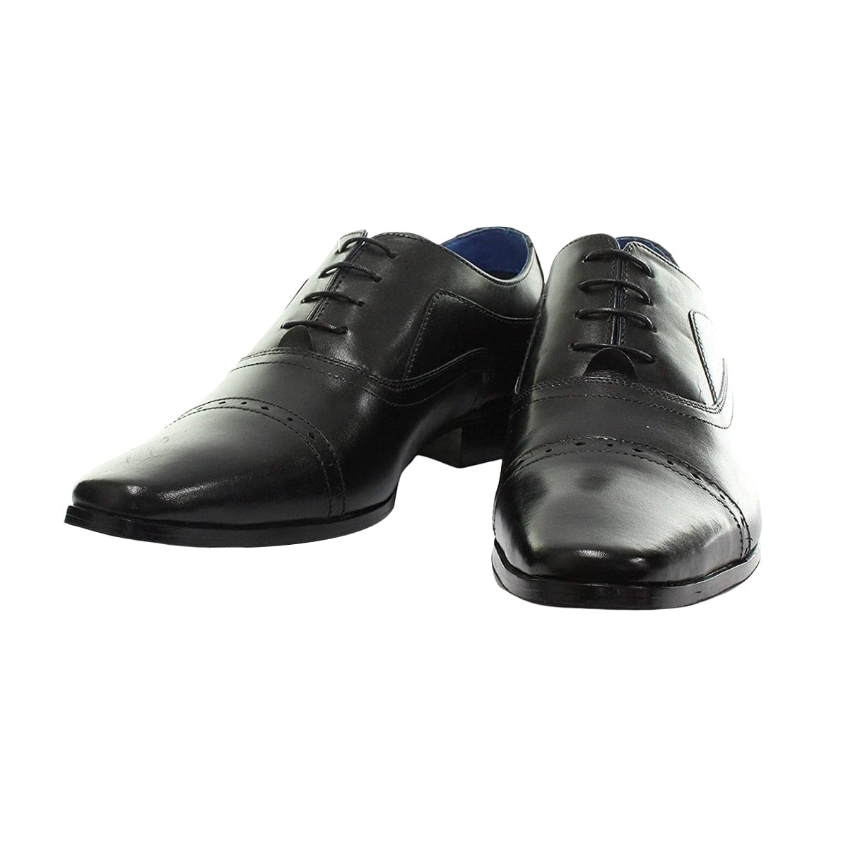Roamers Mens Leather Padded Lace-Up Apron Gibson Formal Office Work Shoes Black 