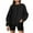 Black, variant on Tumotour Pullover Sweatshirts For Women Crew Neck Long Sleeve Pullover Top Casual Oversized Solid Color Sweatshirts Fashion 2024 Fall