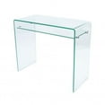 thumbnail image 3 of Waterfall Glass Console Table with Shelf – Elegant Design Featuring Tempered Glass Top and Bottom Shelf, for Modern Entryways or Living Rooms with Stylish Storage and Display Space, 3 of 5