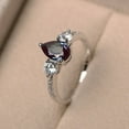 thumbnail image 2 of Alexandrite promise ring,pear cut, color change gemstone, solid sterling silver, three stone ring, 2 of 4