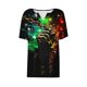 thumbnail image 4 of Blusas de Verano de las Mujeres Casual Gradiente Manga Corta V-Cuello Superior, Ligera Imitación de Tela de Estante para la Primavera Y el Verano Diario Y de Fiesta, 4 of 8