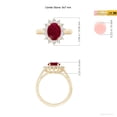 thumbnail image 5 of ANGARA Natural Princess Diana Inspired 2 ct Ruby Ring with Diamond Halo in 14K Yellow Gold for Women (Size-9x7mm) | July Birthstone Jewelry for Her, 5 of 10