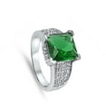 thumbnail image 4 of CHOOSE YOUR COLOR Simulated Emerald Micro Pave Elegant Ring .925 Sterling Silver Band Green CZ Female Size 9, 4 of 4