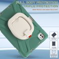 thumbnail image 6 of For iPad Pro 11 inch M5 2025/M4 2024 Case, 360 Rotatable Handle Stand, Shoulder Strap, Drop-Proof Design, Emerald Green, 6 of 7